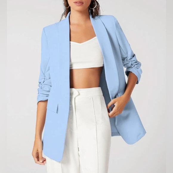 SHEIN Jackets & Blazers - Light Blue Women's Blazer